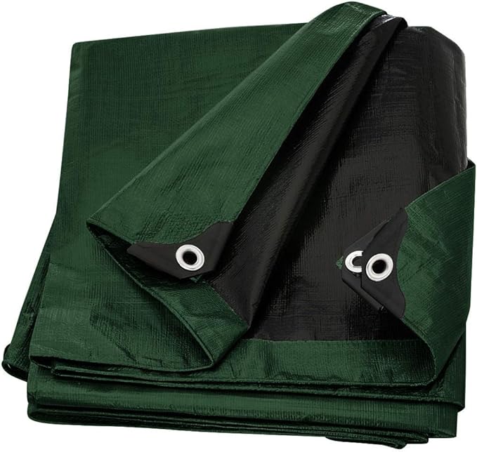 Large Waterproof Tarp - Heavy Duty 10 Mil Thick Poly Tarpaulin Ideal for Canopy Tents, Boats, RV or Pool Covers - Multipurpose Protective Tarps with Grommets for Indoor, Outdoor Use | 8' x 10' 2 Pack