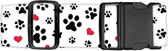 Luggage Straps for Suitcases Travel Belt Accessories, Cute Suitcase Strap, Adjustable Luggage Belt Strap, Heavy Duty with Quick-Release Buckle Luggage Strap Cute Dog Paws