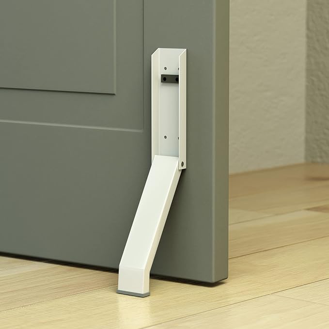 Door Stopper, Door Holder, No Drilling Door Stoppers, Easy Pedal Kick Down Door Stop(White x 1 Pack)