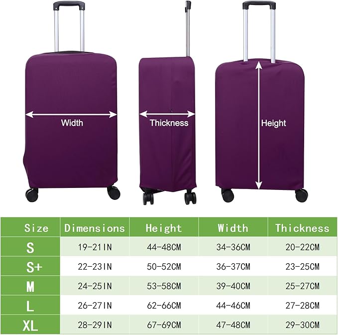 PATIKIL Luggage Cover, Suitcases Covers Elastic Carry on Cover Protector Washable Scratch-Resistant Fits 19-21 Inch Luggage for Travel Business Trips, Purple