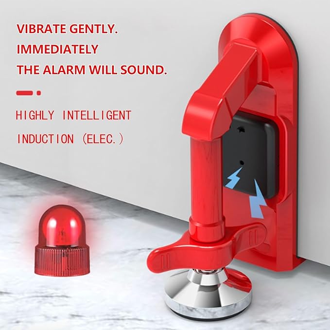Portable Alarm Door Stopper, Portable Lock for Travel Anti Theft Door Blocker, Easy Install No Drill Safety Door Stopper Security, Hotel Room Apartment and Home Safety for Women, Children