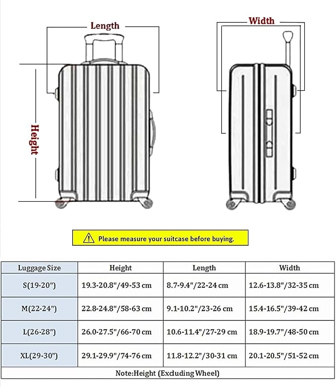 7-Mi Travel Trolley Case Cover Protector Suitcase Cover 29"-30" trolley case luggage storage covers Size XL