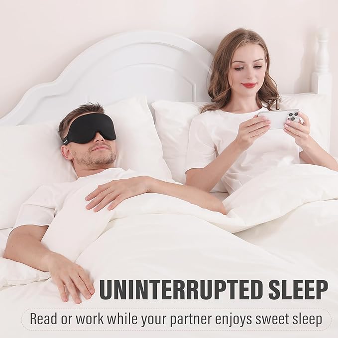 YIVIEW Sleep Mask for Side Sleeper, Complete Light Blocking 3D Sleeping Eye Mask, Soft Breathable Eye Cover for Women Men, Relaxing Zero Pressure Night Blindfold