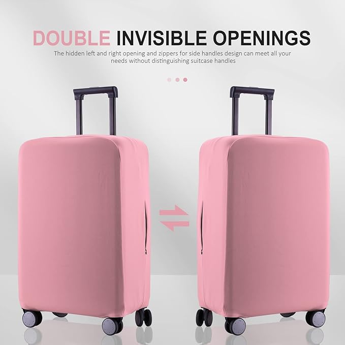 Travel Luggage Cover Suitcase Protector Scratch-Resistant Fit 19-31 Inch Suitcase, Not Included Suitcase (Pink, M(24-25 inch))