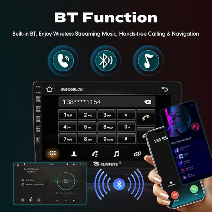 Kunfine Car CarPlay Android Auto Navigation Stereo GPS Radio Reverse Camera Display 9" IPS Touchscreen Headunit Tablet Pad Media Player for Subaru Forester 2007-2013, if Applicable Quad Core 2G+64G