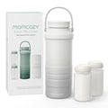 Momcozy 22oz Portable Breast Milk Cooler for Outdoor, Life Saver with 360° Total Cooling for 24 Hours, Larger Capacity Travel Breastmilk Chiller with 2pcs Baby Bottles for Breastmilk Storage, Cream
