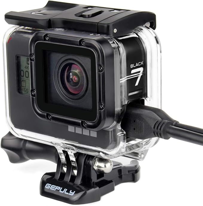 Skeleton Housing Case for Hero 2018/7/6/5 Black - GoPro Side Open Case USB Pass Through for Long-Time Recording/Live Streaming