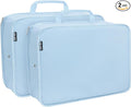 Compression Packing Cubes for Travel Essentials, 2 Pack Expandable Travel Cubes for Packing Bags Suitcase Organizer, Blue