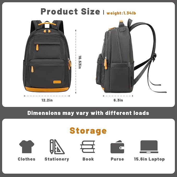 mygreen Stylish and Multifunctional Women's Laptop Backpack - The Perfect Blend of Elegance and Practicality Dark Grey