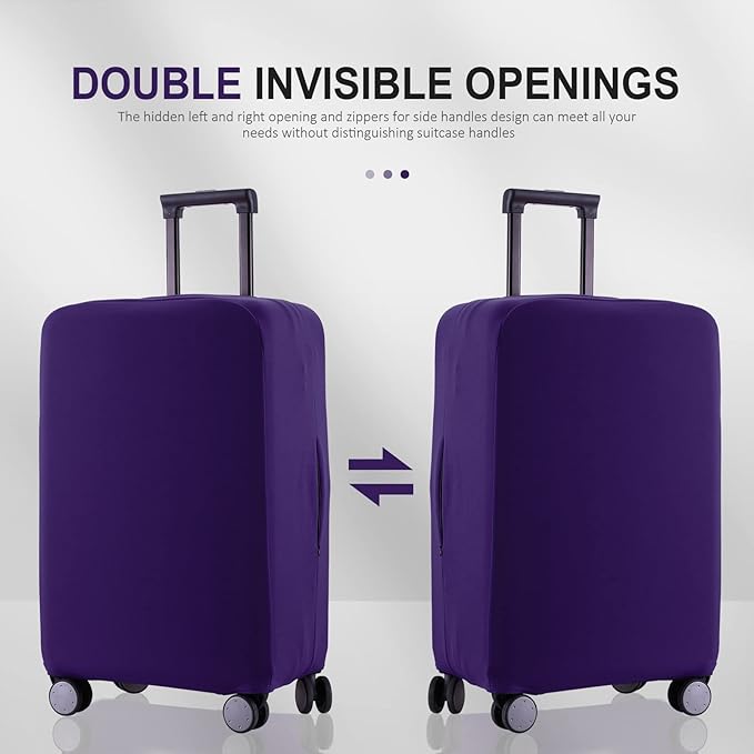 Travel Luggage Cover Suitcase Protector Scratch-Resistant Fit 19-31 Inch Suitcase, Not Included Suitcase (Purple, 2XL(30-31 inch))