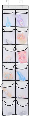 12 Large Pockets Over The Door Hanging Shoe Organizer, White