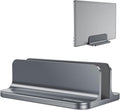 OMOTON Vertical Laptop Stand Holder, Desktop Aluminum MacBook Stand with Adjustable Dock Size, Fits All MacBook, Surface, Chromebook and Gaming Laptops (Up to 17.3 inches), Gray
