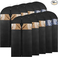 10 Pack - Moucas 43" Black Garment Bag, Mens Suit Bags for Closet Storage and Travel, Garment Bags for Hanging Clothes, Suit Cover Bags with Zipper for Coats, Jackets, Shirts