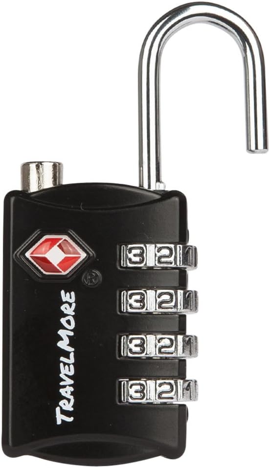 5 Pack TSA Luggage Locks with 4 Digit Combination – Heavy Duty Set Your Own Padlocks for Travel, Baggage, Suitcases & Backpacks - Black