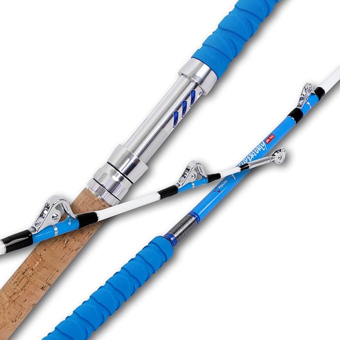 Fiblink Saltwater Fishing Rod Heavy Duty Trolling Rod Conventional Boat Standup Big Game Deep Sea Rod with Roller Guides(5'6"/6'/7'6",50-80lbs/80-120lbs)