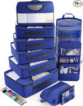 Veken 10 Set Packing Cubes for Travel Essential, Suitcase Organizer Bags in 4 Sizes, Carry-On Luggage Accessories with Large Laundry & Hanging Toiletry Bag, Must-Have for Airplane, Road Trip & Camping