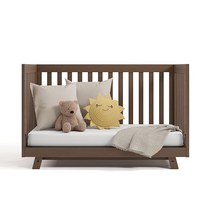 Storkcraft Beckett Grow-with-Me Convertible Crib (Hazelnut) – GREENGUARD Gold Certified, Converts to Toddler Bed & Daybed, Fits Standard Crib Mattress, Easy-to-Assemble