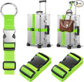 BILIONE 3Pcs Luggage Straps Set - 2 Suitcase Straps 70'' Long and 1 Add A Bag Strap, Adjustable Luggage Identifiers Nylon Travel Belt
