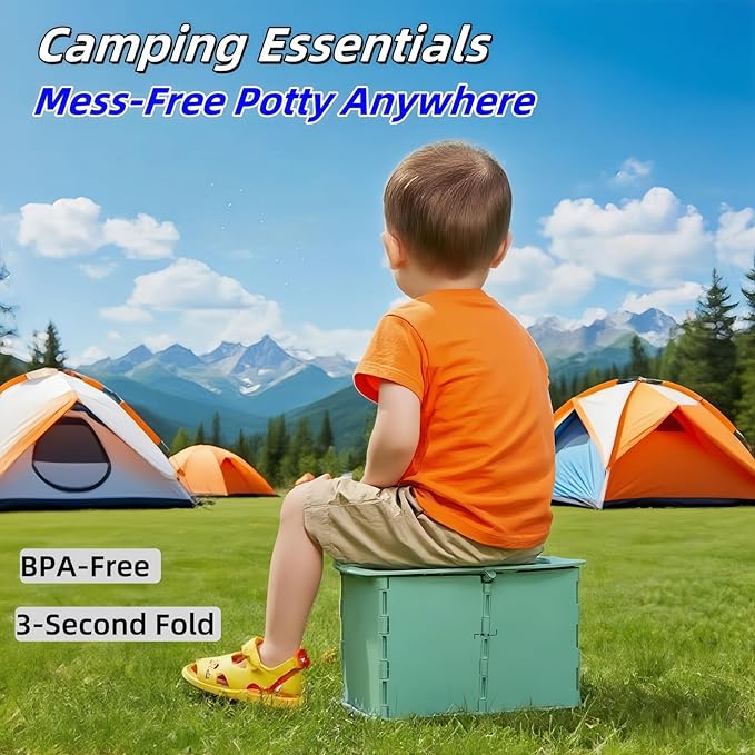 Travel Potty,Portable Potty Seat Foldable Travel Training Toilet Seat,Foldable Toilet for Outdoor Camping (Pink)