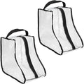Boot Storage Bags [2PCS] - Plastic Short Boot Carry Bags Clear Shoe Bags with Handle for Travel & Daily Use - [Black] Waterproof & DustProof Boot Bags for Cowboy Boots