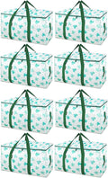 BALEINE 8-Pack Oversized Moving Bags with Reinforced Handles, Heavy-Duty Storage Tote for Clothes, Moving Supplies (Clover, 8-Pack)