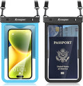Waterproof Phone Pouch - 8.5in Waterproof Phone Case with Lanyard, IPX8 Cell Phone Dry Bag Beach Essentials for iPhone 16 15 14 13 12 Pro Max, Galaxy S24 S23 S22 S21 Series, 2 Pack