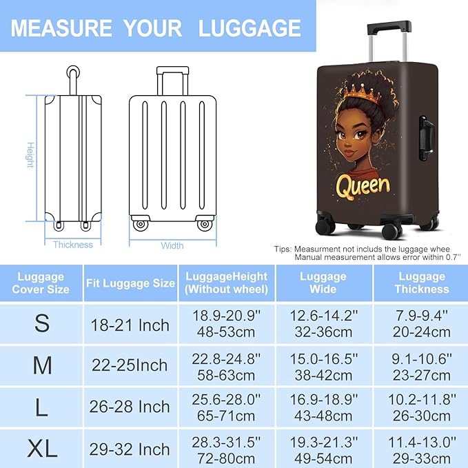 Luggage Cover Washable Suitcase Protector Anti-scratch Suitcase cover Fits 20-34 Inch Luggage (Girl-5, M(24-26inch suitcase))
