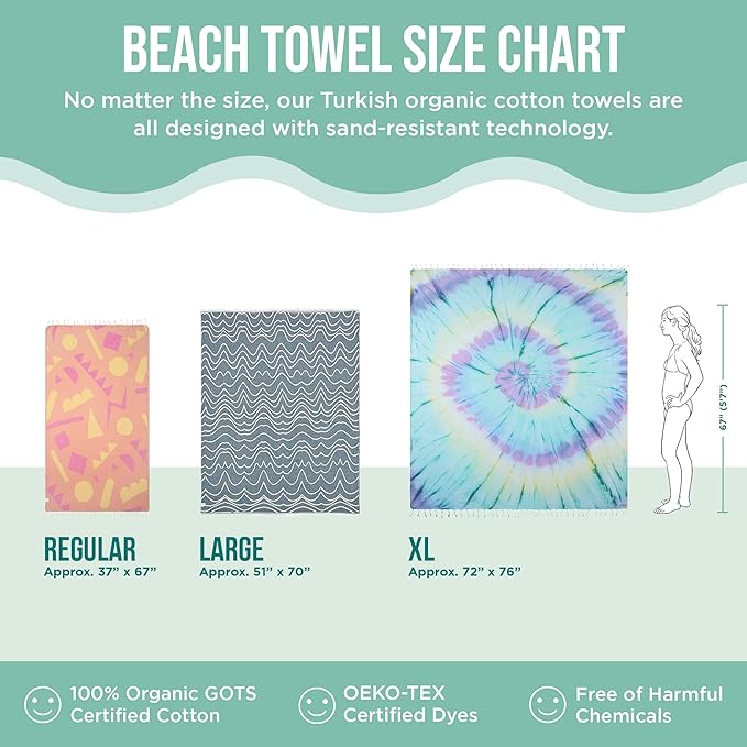 Sand Cloud Turkish Beach Towel - Sand Free - 100% Organic Turkish Cotton Yarn - Quick Dry Towel for Beach, Picnic Blanket or Throw - As Seen on Shark Tank - Mandala (Dark Grey)