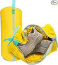 2-Pack Shoe Laundry Bags for Washer & Dryer – Reusable Sneaker laundry Bag with 360° Microfiber Cushion – Anti-Deform, Tear-Resistant, Foldable shoe washing machine bag, 39x19cm – Yellow