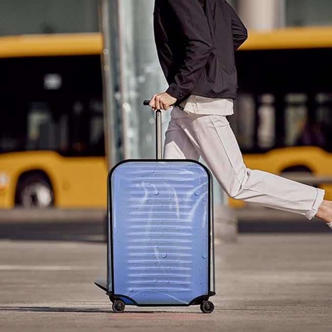 Suitcase Cover for 20" Luggage TSA Approved Clear PVC Thickened Protective Sleeve Cover for Wheeled Luggage Waterproof