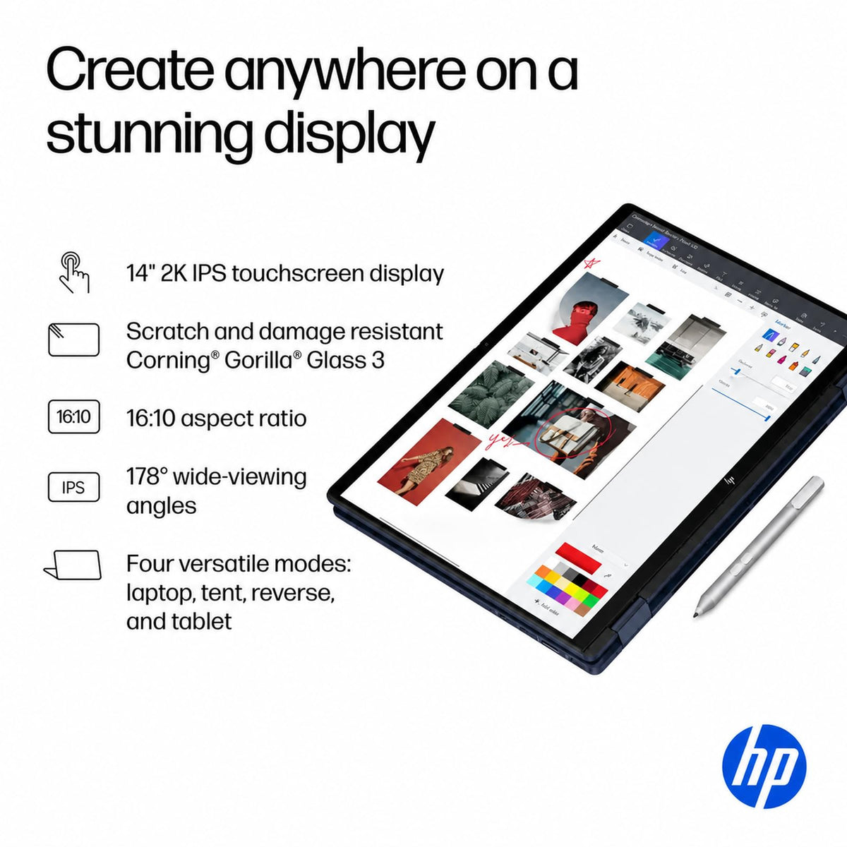 HP OmniBook X Flip 14 2-in-1 Touchscreen Laptop, Intel Core Ultra 5 226V