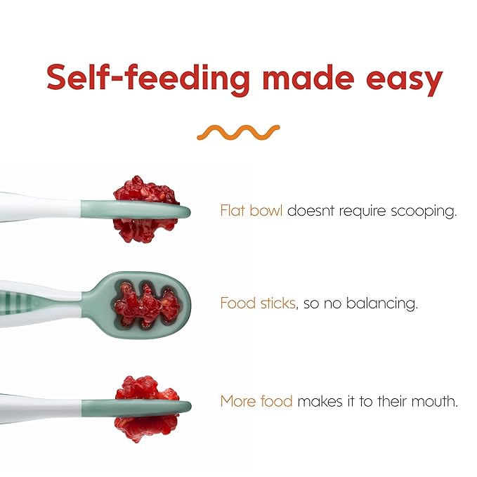 NumNum Baby Spoons Set, Baby Essentials Pre-Spoon GOOtensils for 6+ Months, First Stage Self-Feeding Spoons for Baby Led Weaning (BLW), Silicone Toddler Utensils, BPA-Free, 4 Pack Beach Picnic