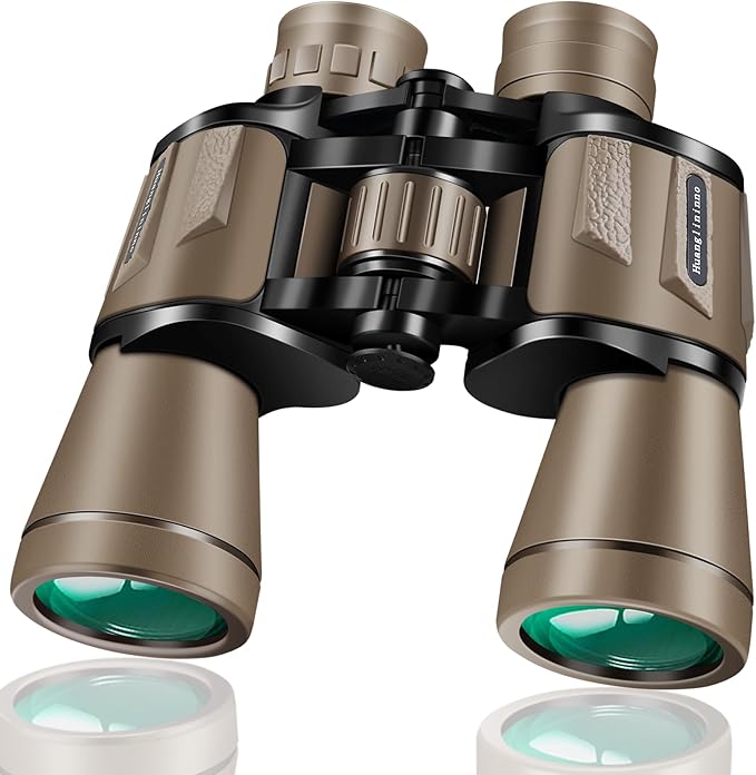 PISEZ 20X50 Binoculars for Adults High Powered with Low Light Vision，Large View Waterproof Binoculars for Bird Watching Hunting Concert Traveling Theater Opera Sightseeing