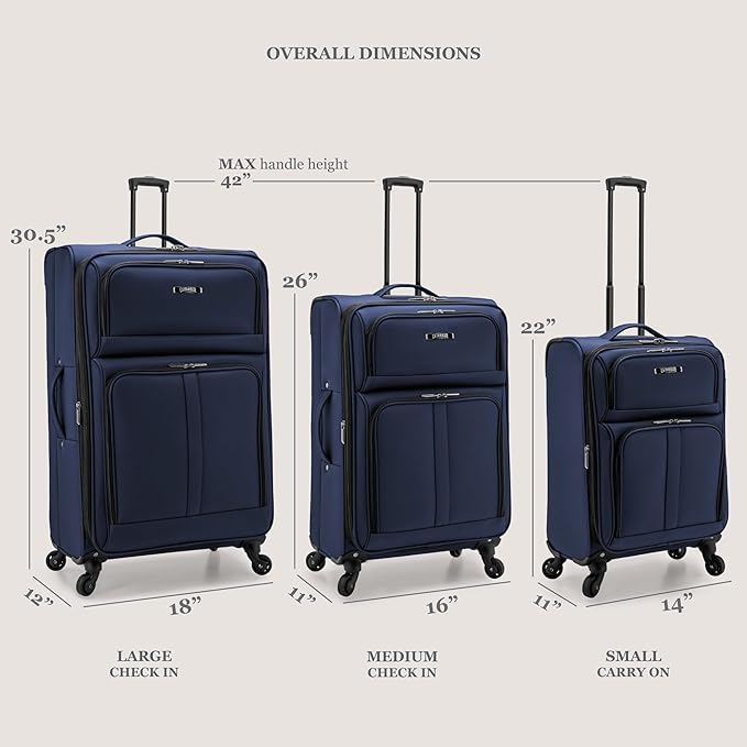 U.S. Traveler Anzio Softside Expandable Spinner Luggage, Burgundy, 2-Piece Set (22/30)