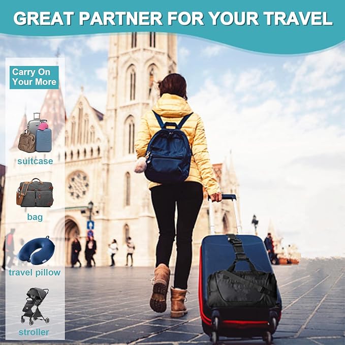 2Pack Luggage Straps Add Bag to Connect Two Suitcases, Adjustable Luggage Belt Connector for Carry On, Travel Attachment Accessories for Connect Your 3 Luggages, Multicolor