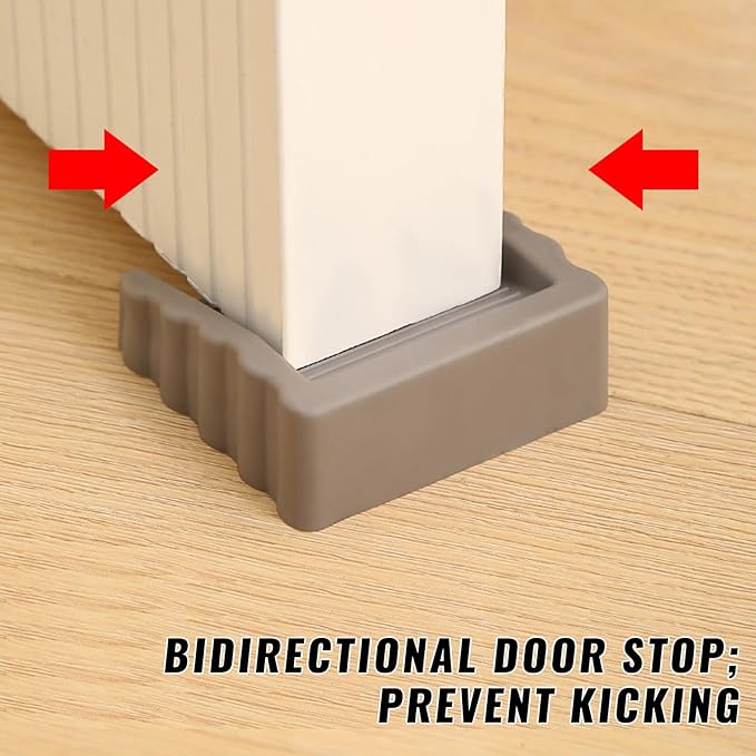 Rubber Doors Stops Door Stop Wedges, Door Wedges to Keep Door Open, Pack of 3 (Grey)