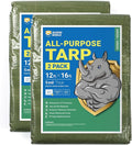GUARD SHIELD Tarp Green 12x16 Feet Multi Purpose Waterproof Poly Tarp Cover 5mil (2-Pack)