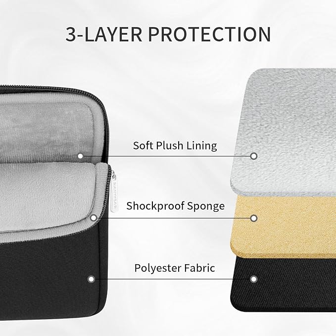 RAINYEAR Laptop Sleeve Case with Front Pocket, 17 Inch Protective Portable Case with Front Pocket, Briefcase Laptop Carrying Bag Cover Compatible for HP/Dell/Lenovo/Asus/Acer, Black