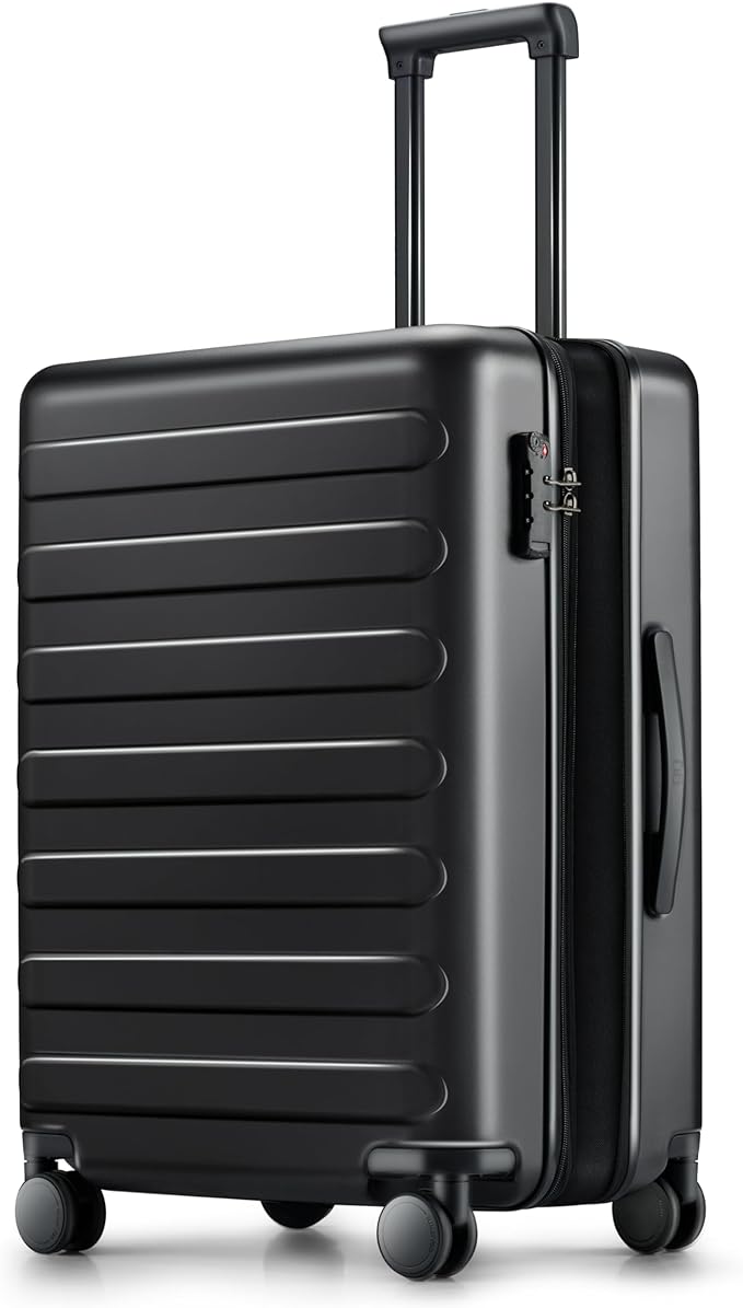 Carry on Luggage 22 X 14 X 9 Airline Approved, 20 Inch Luggage for 3-5 Days Travel, Double Spinner Wheels, 100% Hardshell PC, TSA Lock (00-Black (Expandable), Set 2PCS (20-Inch/28-Inch))