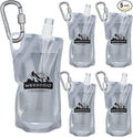 5-Pack 1L Hiking Collapsible Water Bottles with Mountaineering Buckle (Not Suitable for Climbing) BPA-Free Foldable Backpacking Water Bottle for Camping Hiking Running Cycling Mountaineering