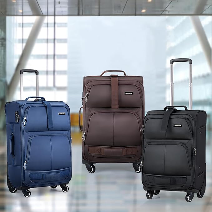 Hanke 28 Inch Softside Expandable Luggage with Spinner Wheels,Check Large Luggage Rolling Suitcase Travel Luggage with TSA Approved,Blue