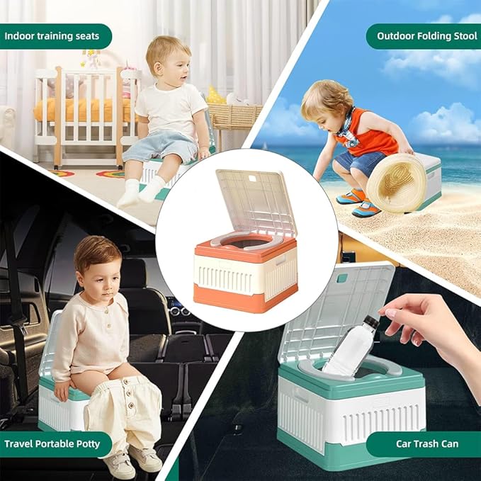 SunnySmile Toddler Travel Potty,Kids Portable Potty,Used for Indoor and Outdoor, Outdoor Camping, Traffic Jams and Travel, Etc. Lncludes 45 Replacement Bags.