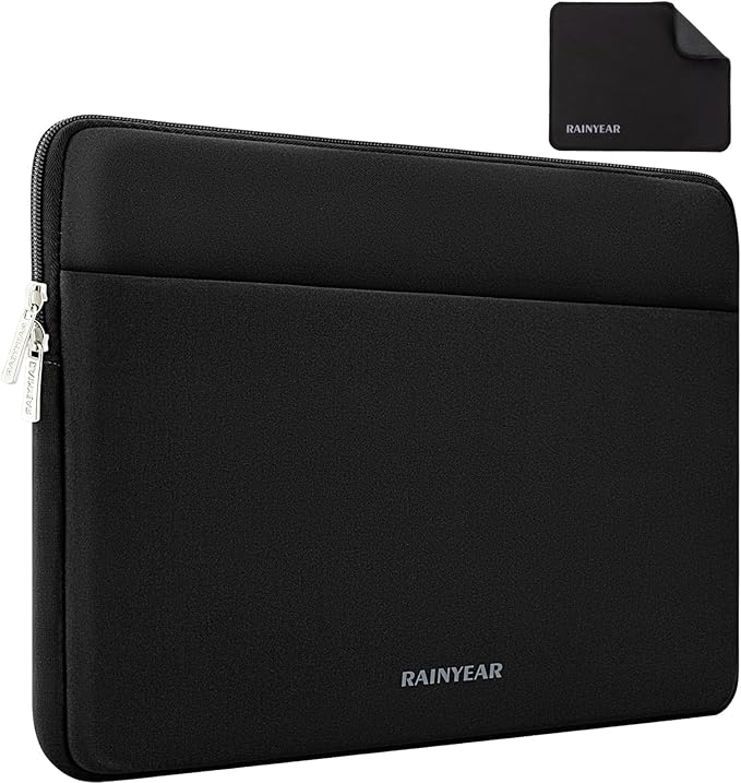 RAINYEAR Laptop Sleeve Case 17 Inch, Protective Portable Case with Front Pocket, Briefcase Handbag Computer Carrying Bag Laptop Bag Compatible for HP/Dell/Lenovo/Asus/Acer, Black