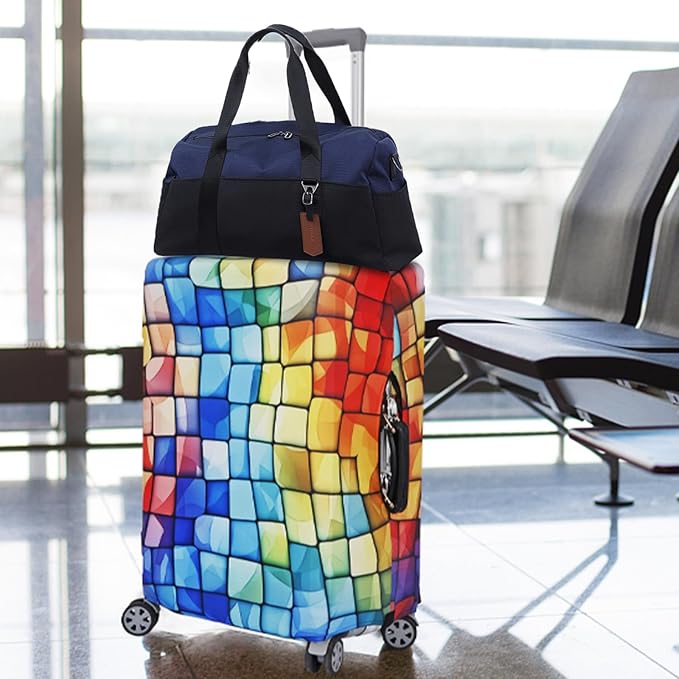 MosaiRudo Travel Luggage Covers For Suitcase Tsa Approved,Suitcase Cover Protector Fit 18-32 Inch Luggage Travel Accessories (T2486, S)