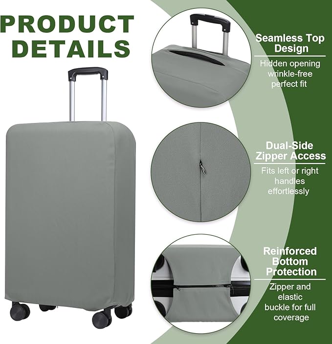 PATIKIL Luggage Cover, Suitcases Covers Elastic Carry on Cover Protector Washable Scratch-Resistant Fits 19-21 Inch Luggage for Travel Business Trips, Gray