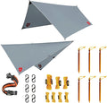 Rain Fly 10x10 Lightweight Survival Camping Tarp; 100% Waterproof; Makes a Great Backpacking Tarp or Hammock Shelter; Comes in Multiple Colors, Survival Bracelet Included; Grey