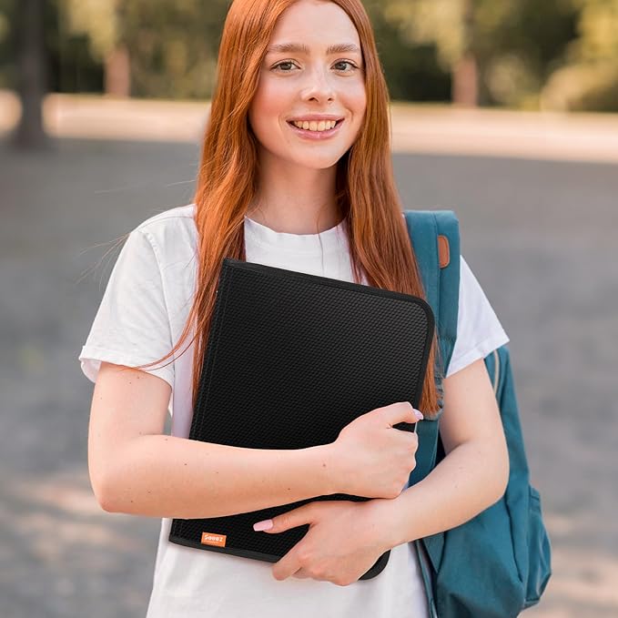Sooez 7 Pockets Accordion File Organizer, Zipper Expanding File Folder, Heavy Duty Folder Organizer, Sleek Letter Size Accordion Folder, Portable Expandable File Folder for Documents, Sky Blue