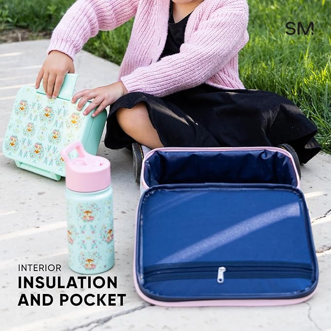 Simple Modern Bluey Kids Lunch Box for School | Reusable Insulated Lunch Bag for Toddler, Girl, and Boy | Exterior & Interior Pockets | Hadley Collection | Bluey Checkmate