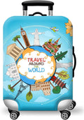 WUJIAONIAO Travel Luggage Cover Baggage Suitcase Cover Protector Skins 18-32 Inch (ocean, L (for 25-28 inch luggage))