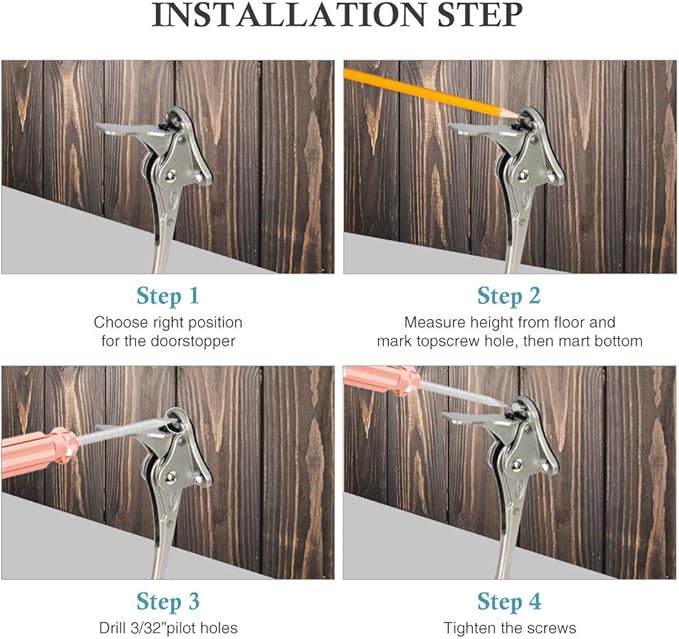 Door Stopper, One-Touch semi-Automatic Metal Door Stopper, with Non-Slip Rubber Tip for Wood, Concrete, Tiled, and Carpeted Floors (6inch x 15pack, Satin Nickel)